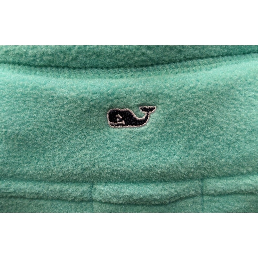 Vineyard Vines Fleece Vest Womens Small Full Zip Pockets Pistachio / Light Green